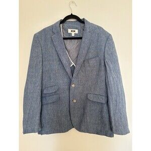 Joseph Abboud 100% Linen Blue Blazer Jacket Lined Size Large